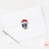 Funny Custom Face Santa Hat Photo Christmas Ronde Sticker (Envelop)