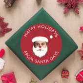 Funny Custom Face Swap Santa Claus Christmas Text Ronde Sticker
