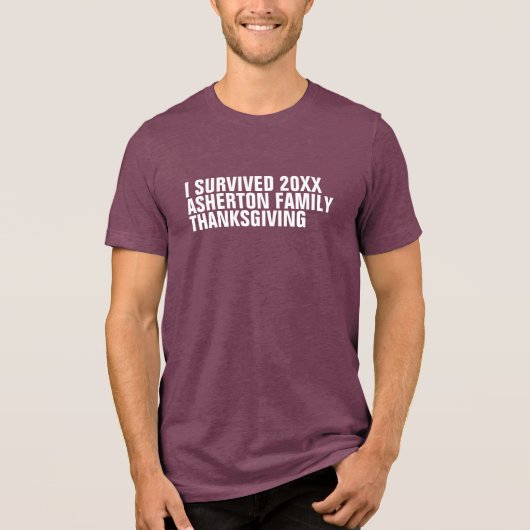Funny custom family Thanksgiving Tri-Blend Shirt (Voorkant)