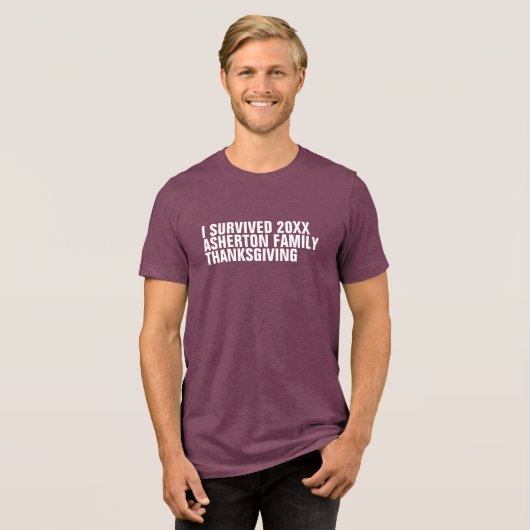 Funny custom family Thanksgiving Tri-Blend Shirt (Voorkant volledig)