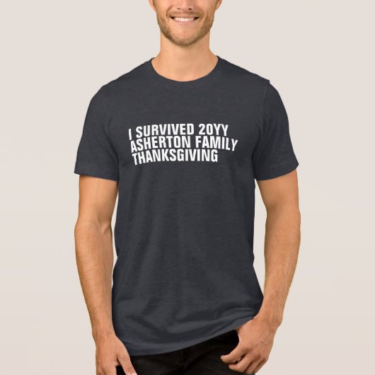 Funny custom family Thanksgiving Tri-Blend Shirt (Voorkant)