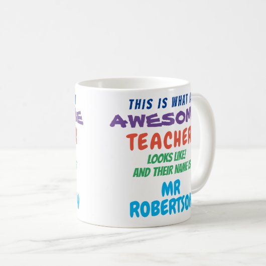 Funny Custom Geweldige Teacher Gift Mok (Voorkant rechts)