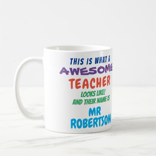Funny Custom Geweldige Teacher Gift Mok (Links)