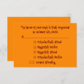 Funny Custom Halloween Party RSVP Invitation Kaart (Voorkant / Achterkant)