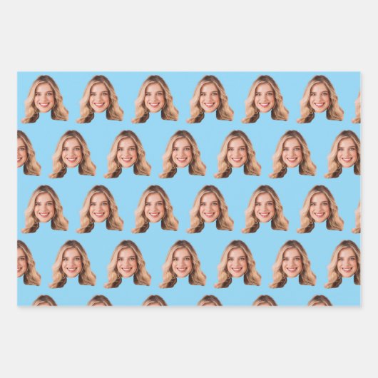 Funny Custom Heads Photo Gift Wrap | Custom Face Inpakpapier Vel (Voorkant 2)