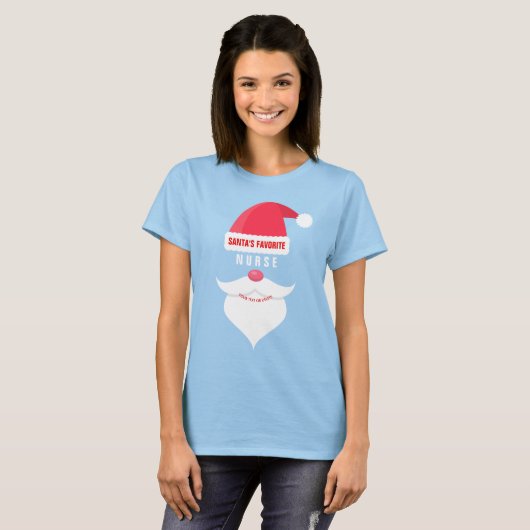 Funny Custom Kerstkerstkerstkerstman's favoriete v T-shirt (Voorkant volledig)
