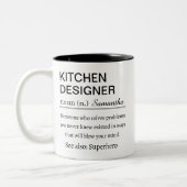 Funny Custom Kitchen Designer Definition Modern Tweekleurige Koffiemok (Links)
