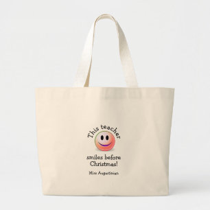 Funny Custom LACER VOOR CHRISTMAS Grote Tote Bag