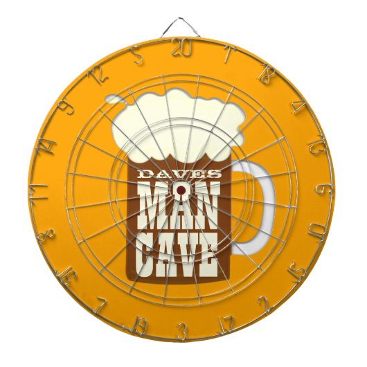Funny Custom Man Cave Beer Mok Dartbord (Voorkant)