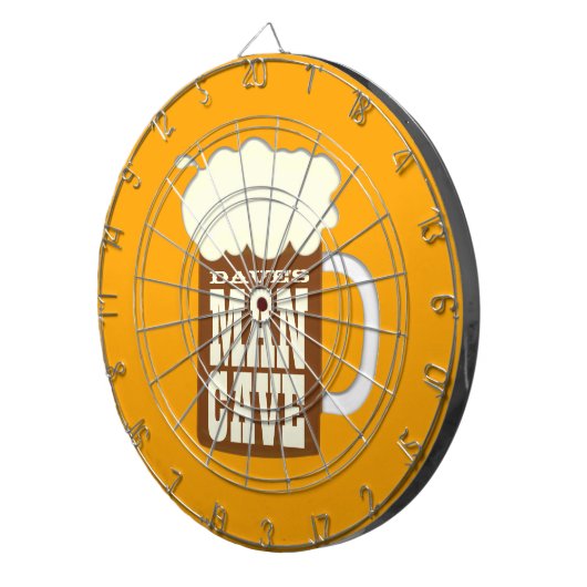 Funny Custom Man Cave Beer Mok Dartbord (Voorkant Rechts)