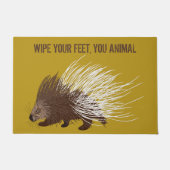 Funny Custom Message Brown and Mustard Porcupine Deurmat (Voorkant)
