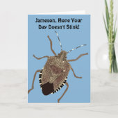Funny Custom Message Personalised Stink Bug Kaart (Voorkant)