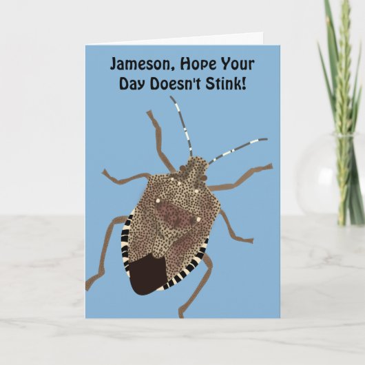 Funny Custom Message Personalised Stink Bug Kaart (Voorkant)