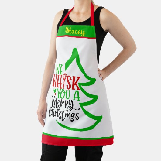 Funny Custom Name  Baker's Kerstmis Schort (Insitu)