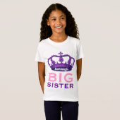 Funny Custom Name BIG SISTER Paarse Crown Gift V07 T-shirt (Voorkant volledig)