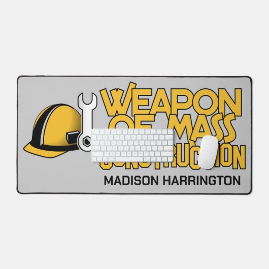 Funny custom name Construction Worker Bureaumat (Keyboard & Muis)