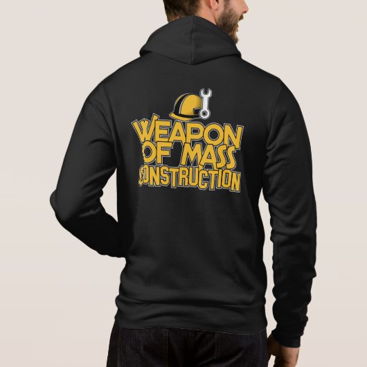 Funny custom name Construction Worker Hoodie (Achterkant)