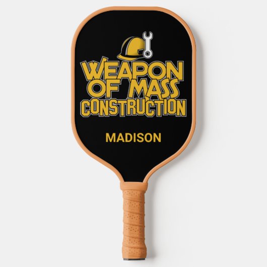 Funny custom name Construction Worker Pickleball Paddle (Voorkant)