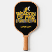 Funny custom name Construction Worker Pickleball Paddle (Achterkant)