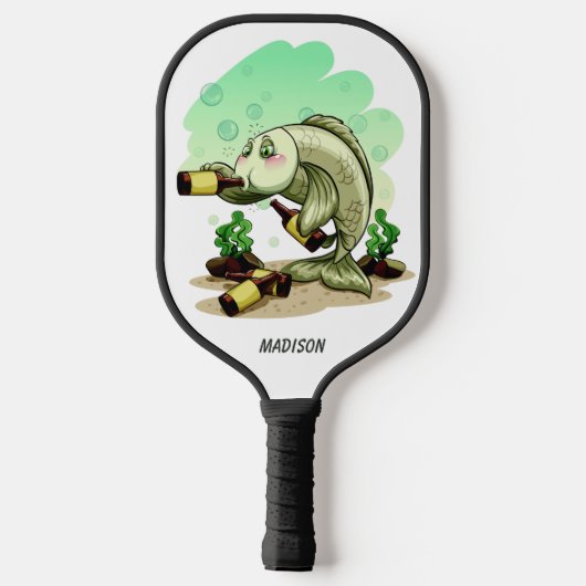 Funny custom name Drink Fish Pickleball Paddle (Achterkant)