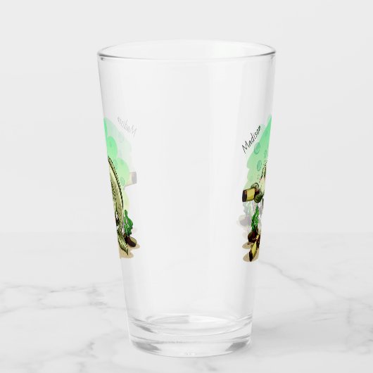 Funny custom name Drink Fish pint glass Glas (Rechts)