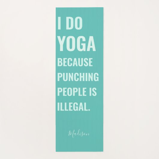 Funny custom name dubbelzijdig yoga mat (Achterkant)