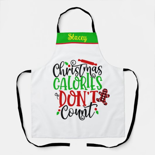 Funny Custom Name Personalized Baker's Kerstmis Schort (Voorkant)