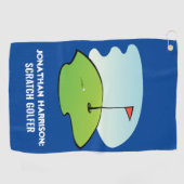 Funny Custom Name Scratch Golfer Modern Golfhanddoek (Horizontaal)