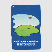 Funny Custom Name Scratch Golfer Modern Golfhanddoek (Voorkant)