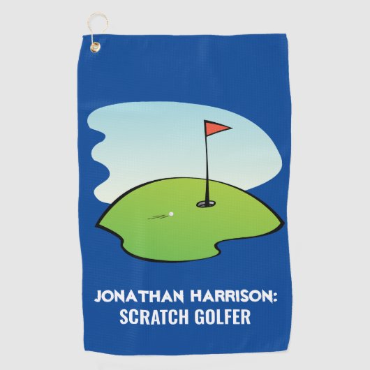 Funny Custom Name Scratch Golfer Modern Golfhanddoek (Voorkant)