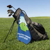 Funny Custom Name Scratch Golfer Modern Golfhanddoek (Groen)