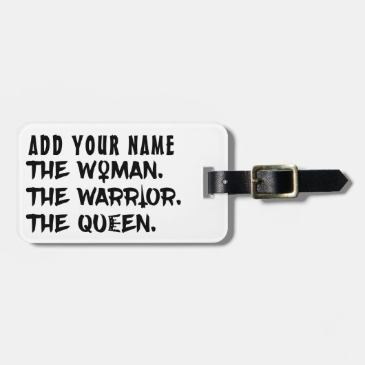 Funny Custom Name the Woman the Warrior the Queen Bagagelabel (Voorkant horizontaal)