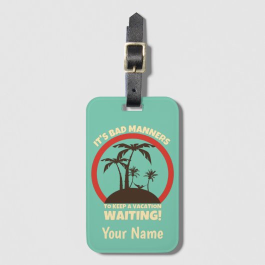 Funny Custom Name Travel Backpacker Bagagelabel (Voorkant (verticaal))