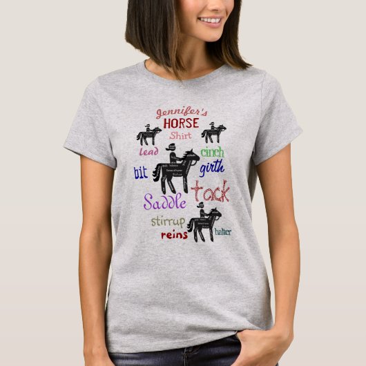 Funny Custom Name Your Horse Shirt (Voorkant)