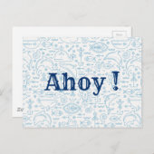 Funny custom nauwing blue briefkaart (Voorkant / Achterkant)