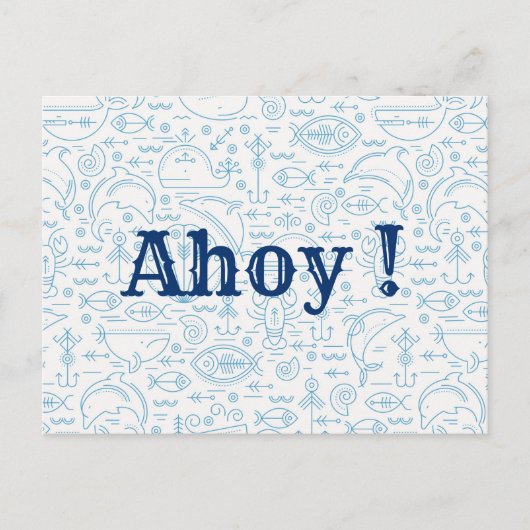 Funny custom nauwing blue briefkaart (Voorkant)