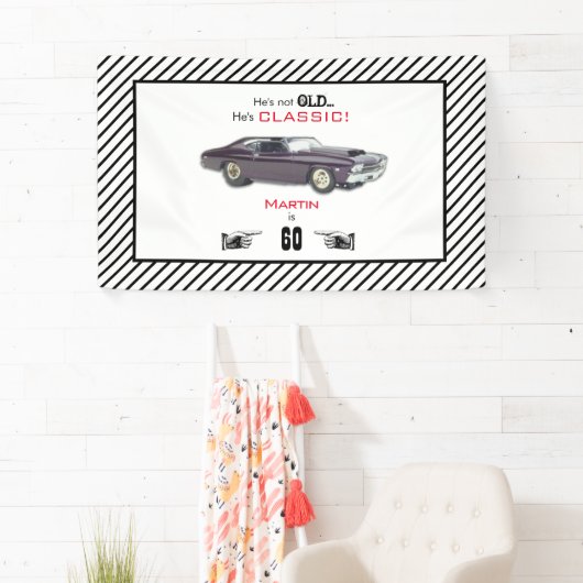 Funny Custom not Old but Classic Car 60th Birthday Spandoek (Insitu)