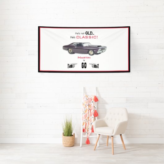 Funny Custom not Old but Classic Car 60th Birthday Spandoek (Insitu)