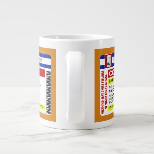 Funny Custom Personalized Prescription Coffee Big Grote Koffiekop (Achterkant)