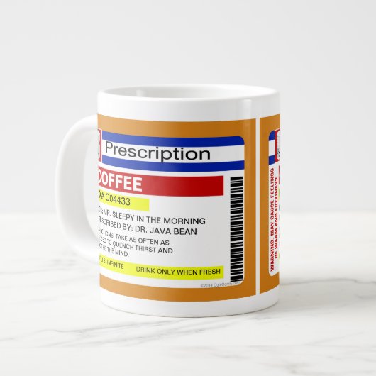 Funny Custom Personalized Prescription Coffee Big Grote Koffiekop (Links)