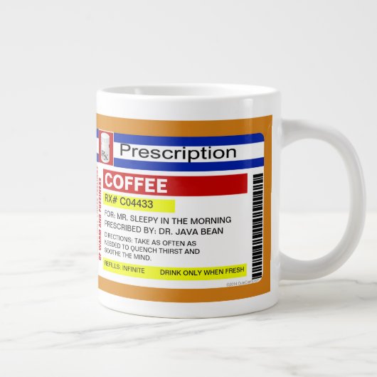 Funny Custom Personalized Prescription Coffee Big Grote Koffiekop (Rechts)