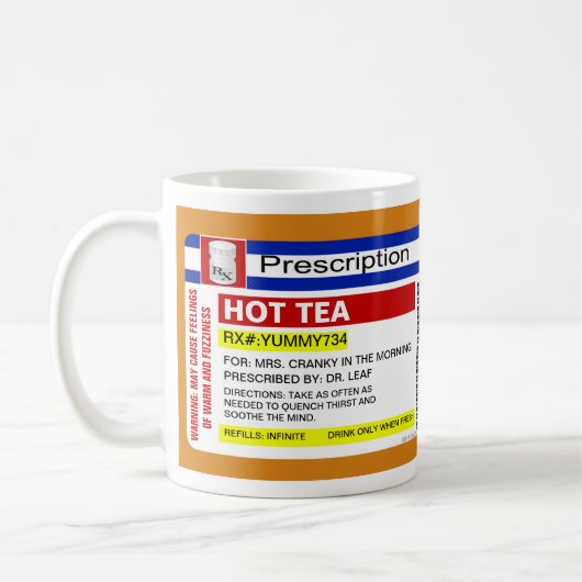 Funny Custom Personalized Prescription Hot Tea Mok (Links)