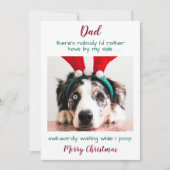 Funny Custom Pet Photo Dog Dad Merry Kersthotel Feestdagenkaart (Voorkant)