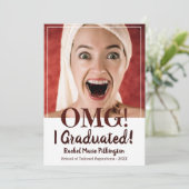 Funny Custom Photo Afstuderen Aankondiging (Staand voorkant)