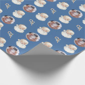 Funny Custom Photo Baby Announcement Christmas Cadeaupapier (Hoek)