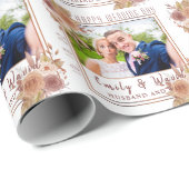 Funny Custom Photo Bride and Groom Wedding Cadeaupapier (Rol Hoek)