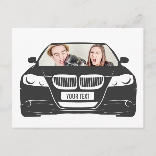 Funny Custom Photo Car Lijst Briefkaart (Voorkant)