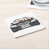 Funny Custom Photo Car Lijst Kartonnen Onderzetters (Schuin)