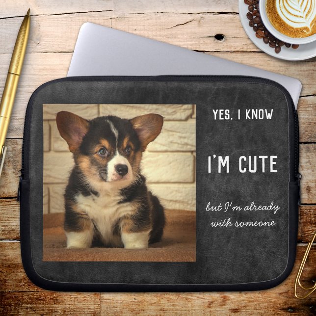 Funny Custom Photo Dog Boyvriend-laptophoes Laptop Sleeve (Creator heeft geüpload)