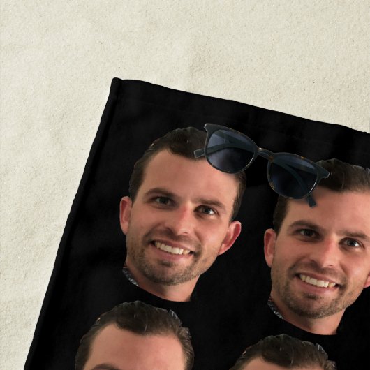 Funny Custom Photo Face Beach Towel, gepersonalise Strandlaken (In situ)